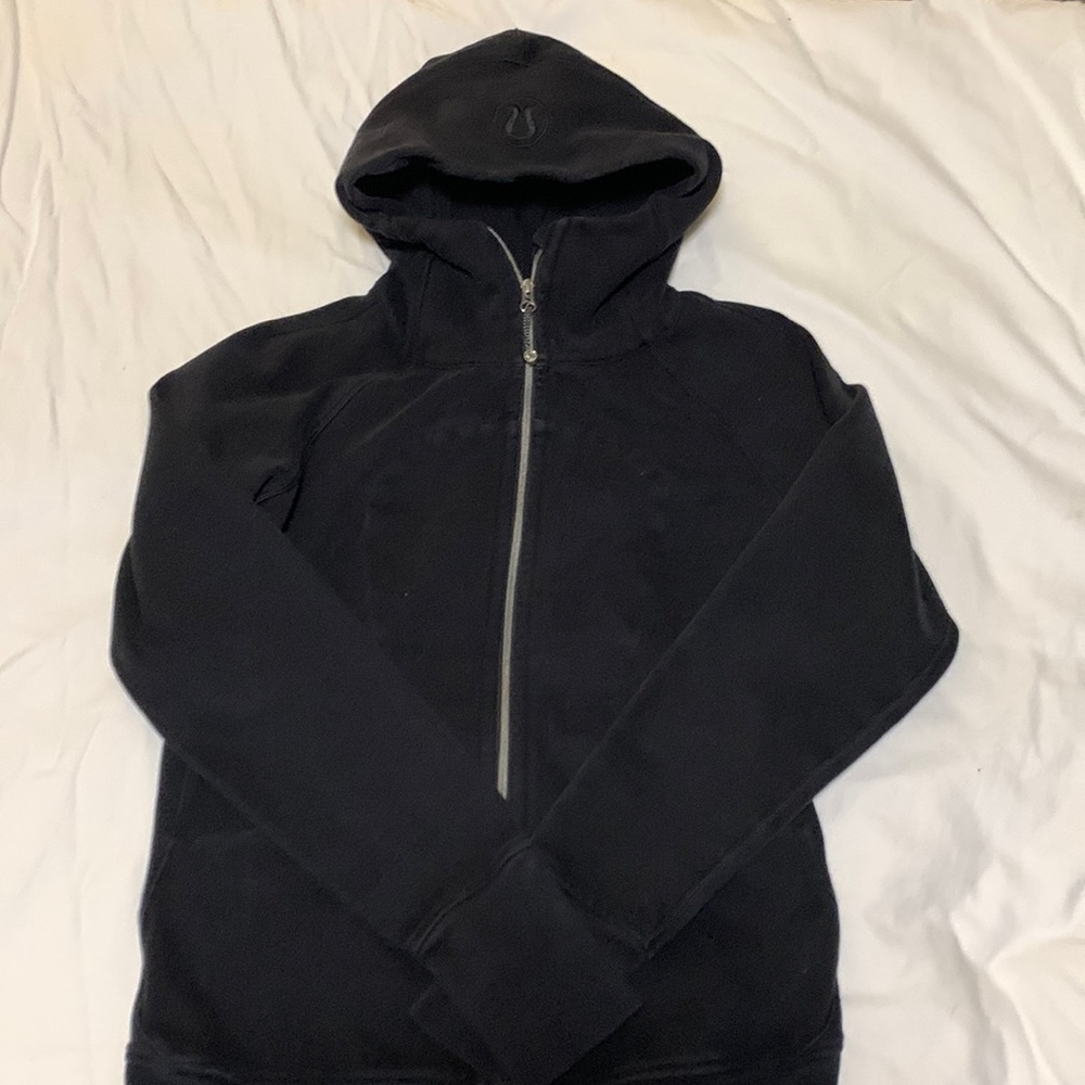 Black lulu scuba hoodie